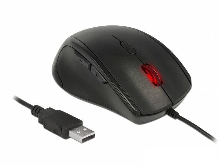 DeLOCK - Maus - Für Linkshänder - optisch - 5 Tasten