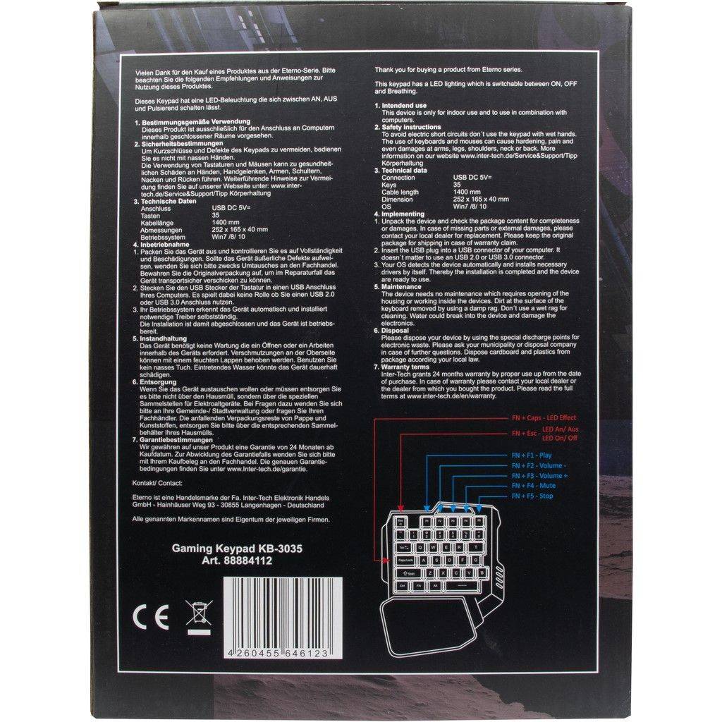 Eterno KB-3035 - Tastenfeld - Hintergrundbeleuchtung