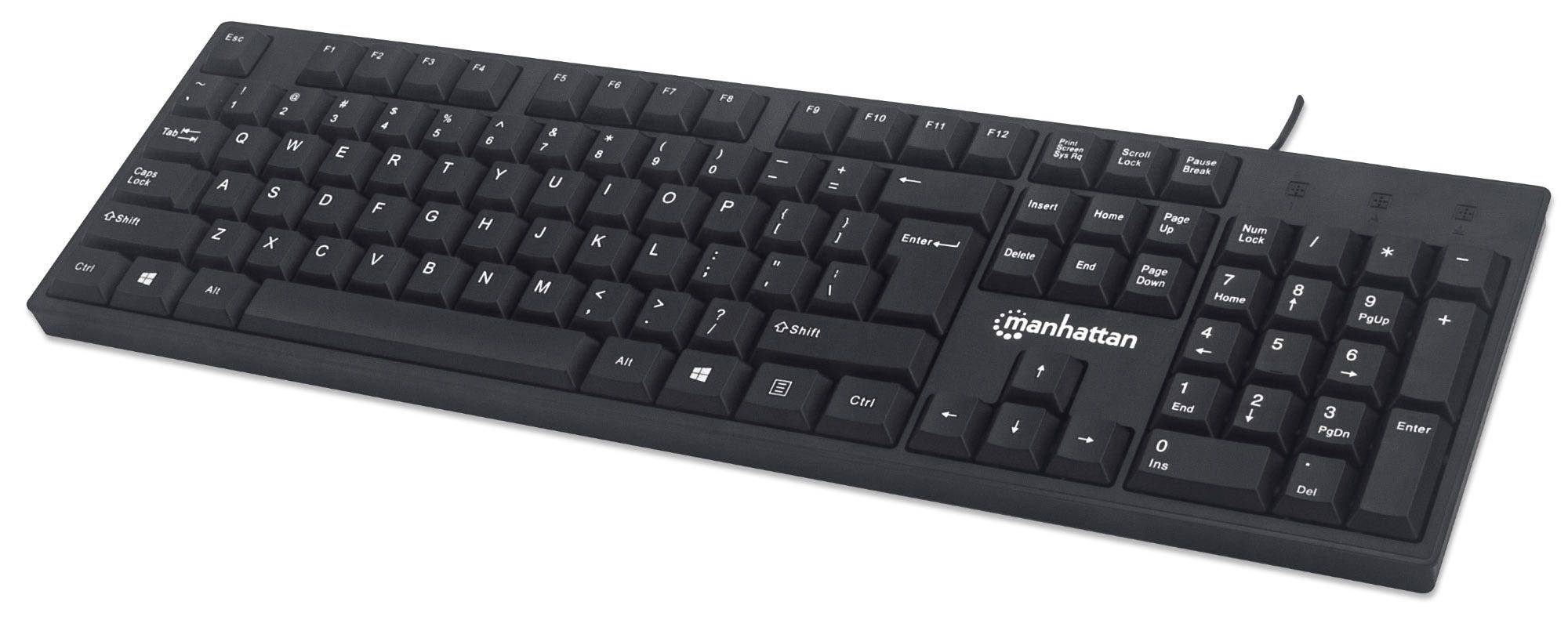 Manhattan - Tastatur - USB - Schwarz - retail