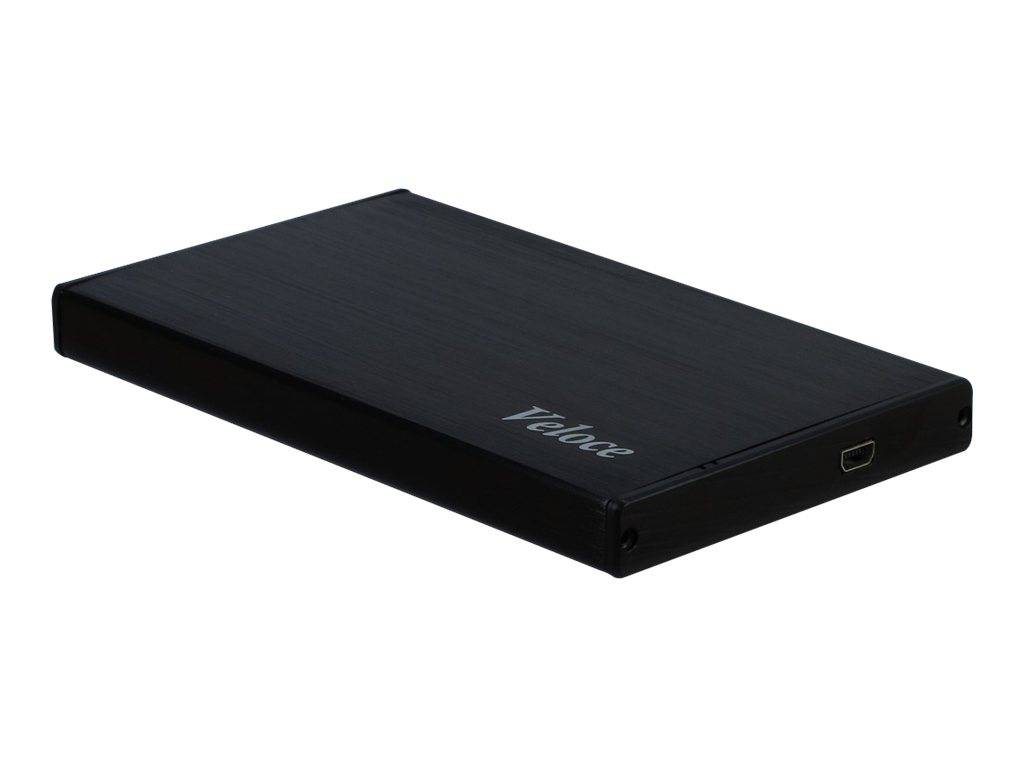Schwarze schlanke externe Festplatte oder SSD mit 