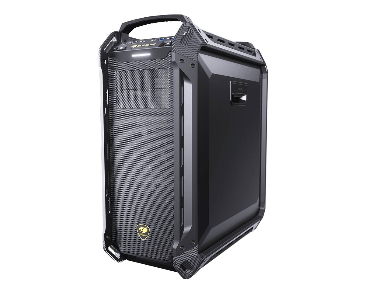 COUGAR Gehäuse Full-Tower, Panzer Max-G, Schwarz, Full Tower, PC, Schwarz, ATX, CEB, EATX, micro ATX, Mini-ITX, Netz, Metall, Gehärtetes Glas, Gamin