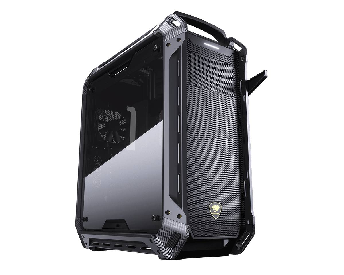 COUGAR Gehäuse Full-Tower, Panzer Max-G, Schwarz, Full Tower, PC, Schwarz, ATX, CEB, EATX, micro ATX, Mini-ITX, Netz, Metall, Gehärtetes Glas, Gamin