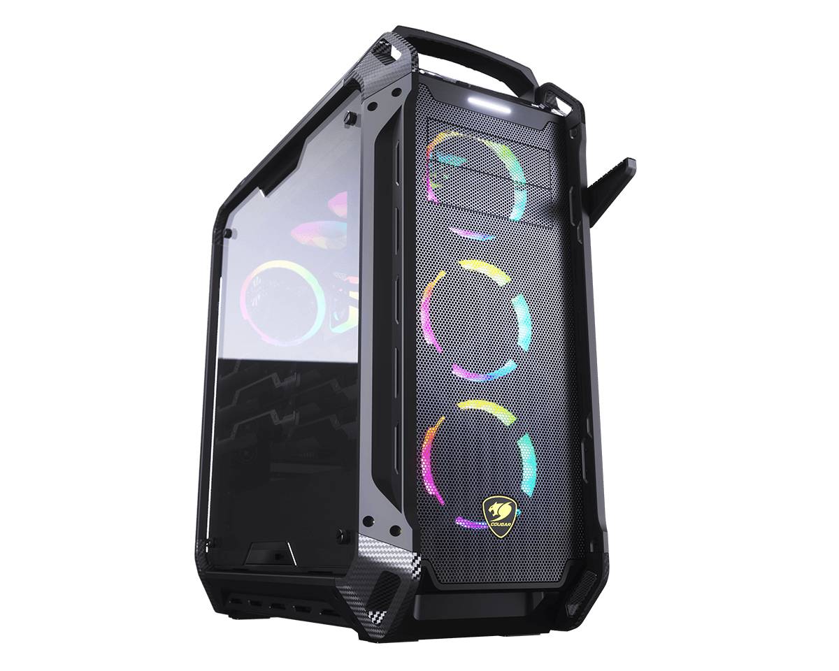 COUGAR Gehäuse Full-Tower, Panzer Max-G, Schwarz, Full Tower, PC, Schwarz, ATX, CEB, EATX, micro ATX, Mini-ITX, Netz, Metall, Gehärtetes Glas, Gamin