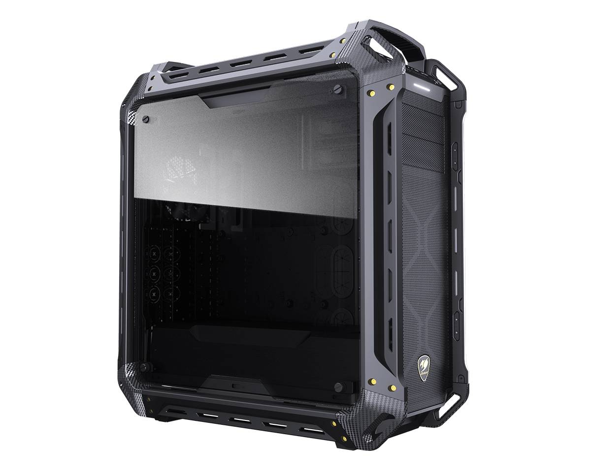 COUGAR Gehäuse Full-Tower, Panzer Max-G, Schwarz, Full Tower, PC, Schwarz, ATX, CEB, EATX, micro ATX, Mini-ITX, Netz, Metall, Gehärtetes Glas, Gamin