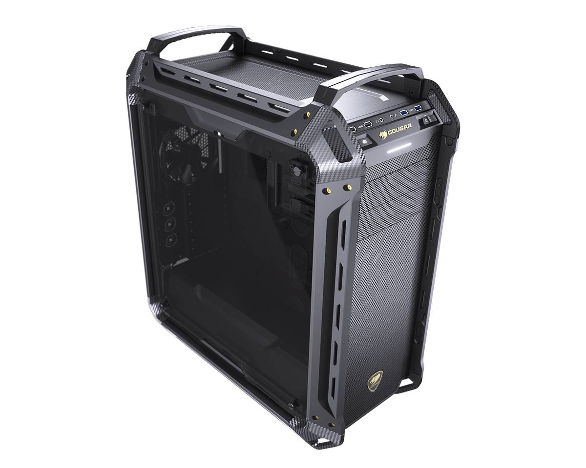 COUGAR Gehäuse Full-Tower, Panzer Max-G, Schwarz, Full Tower, PC, Schwarz, ATX, CEB, EATX, micro ATX, Mini-ITX, Netz, Metall, Gehärtetes Glas, Gamin