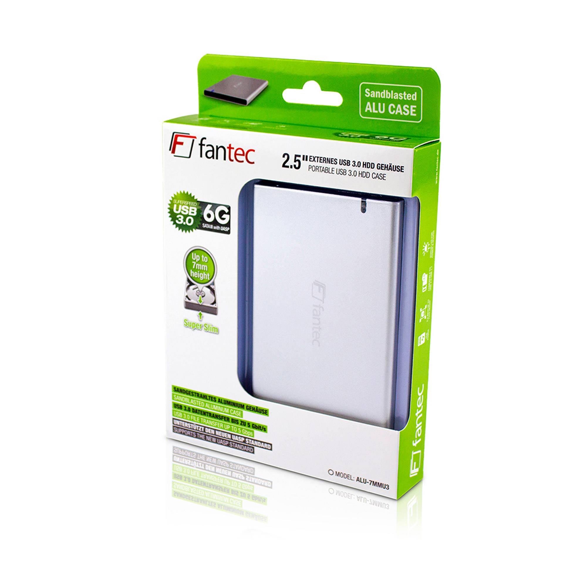 FANTEC ALU-7MMU3 - Speichergehäuse - 2.5"" (6.4 cm)