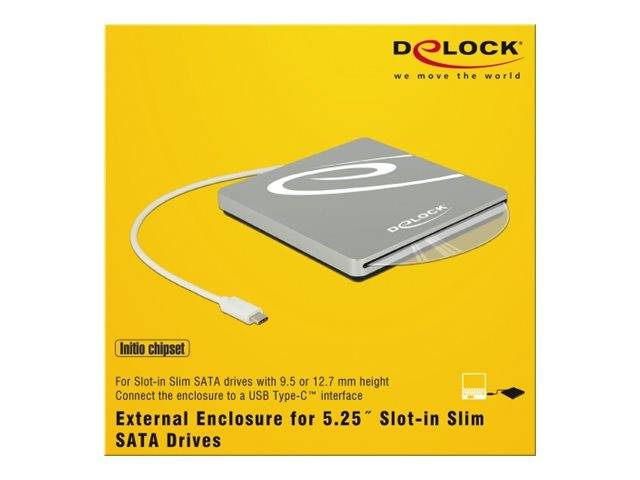 DeLOCK 5.25 External Enclosure Slot-in Slim SATA > USB C - Speichergehäuse - SATA - 5 Gbit/s - USB 3.1 (Gen 1)