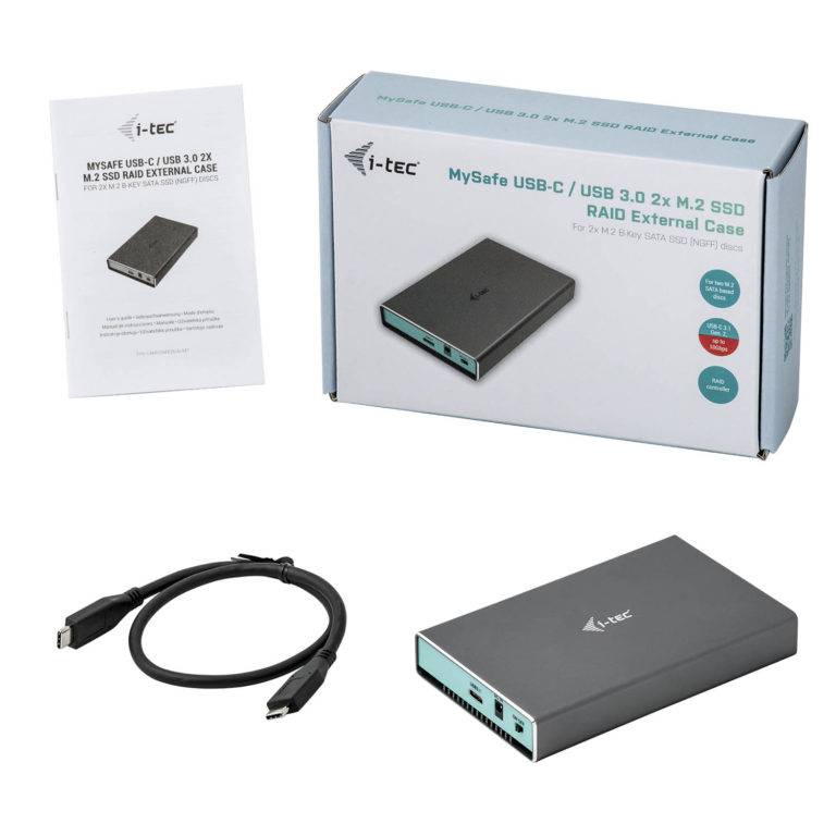 i-Tec MySafe - Speichergehäuse - M.2 - M.2 Card - RAID RAID 0, 1, JBOD - USB 3.1 (Gen 2)