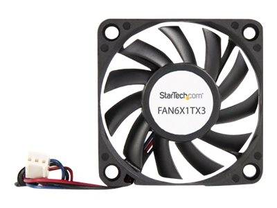 StarTech.com 60mm Gehäuselüfter - Lüfter 6cm für PC Gehäuse mit 3-pin Molex Stecker (60mmx60mmx10mm)