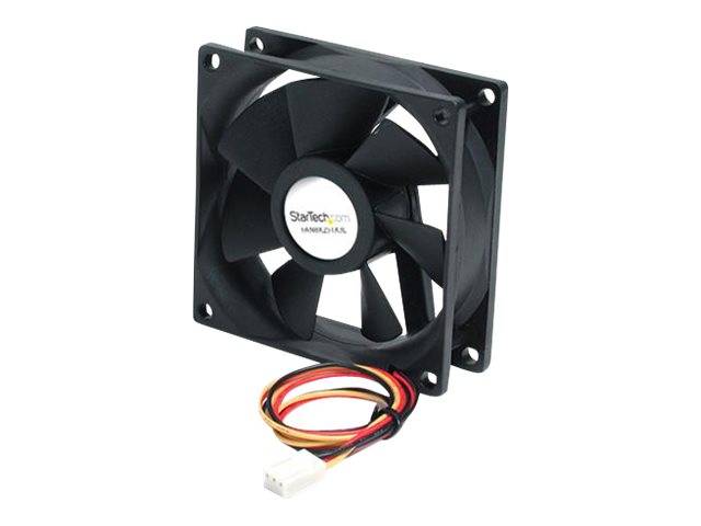 StarTech.com 80mm Gehäuselüfter - Lüfter 8cm für PC Gehäuse mit 3-pin Molex Stecker (80mmx80mmx25mm)
