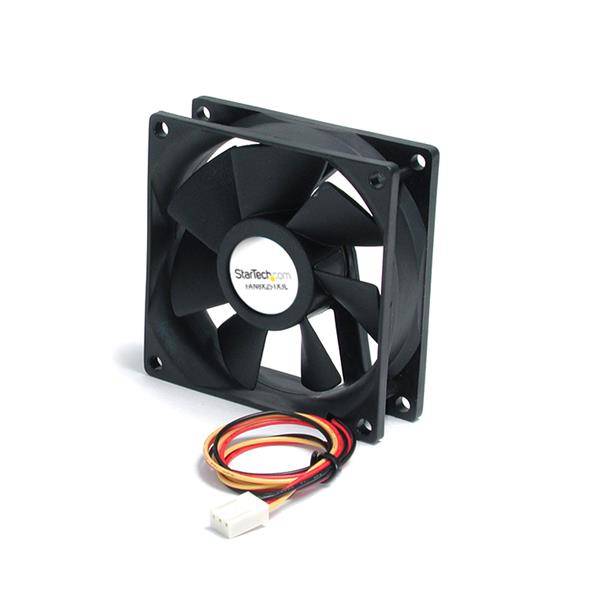 StarTech.com 80mm Gehäuselüfter - Lüfter 8cm für PC Gehäuse mit 3-pin Molex Stecker (80mmx80mmx25mm)