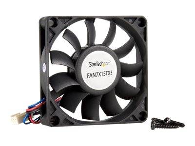 Ein schwarzer StarTech.com-Computerlüfter mit der Bezeichnung „FAN7X15TX3