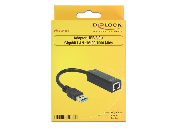 Delock Adapter USB 3.0 > Gigabit LAN 10/100/1000 Mb/s
