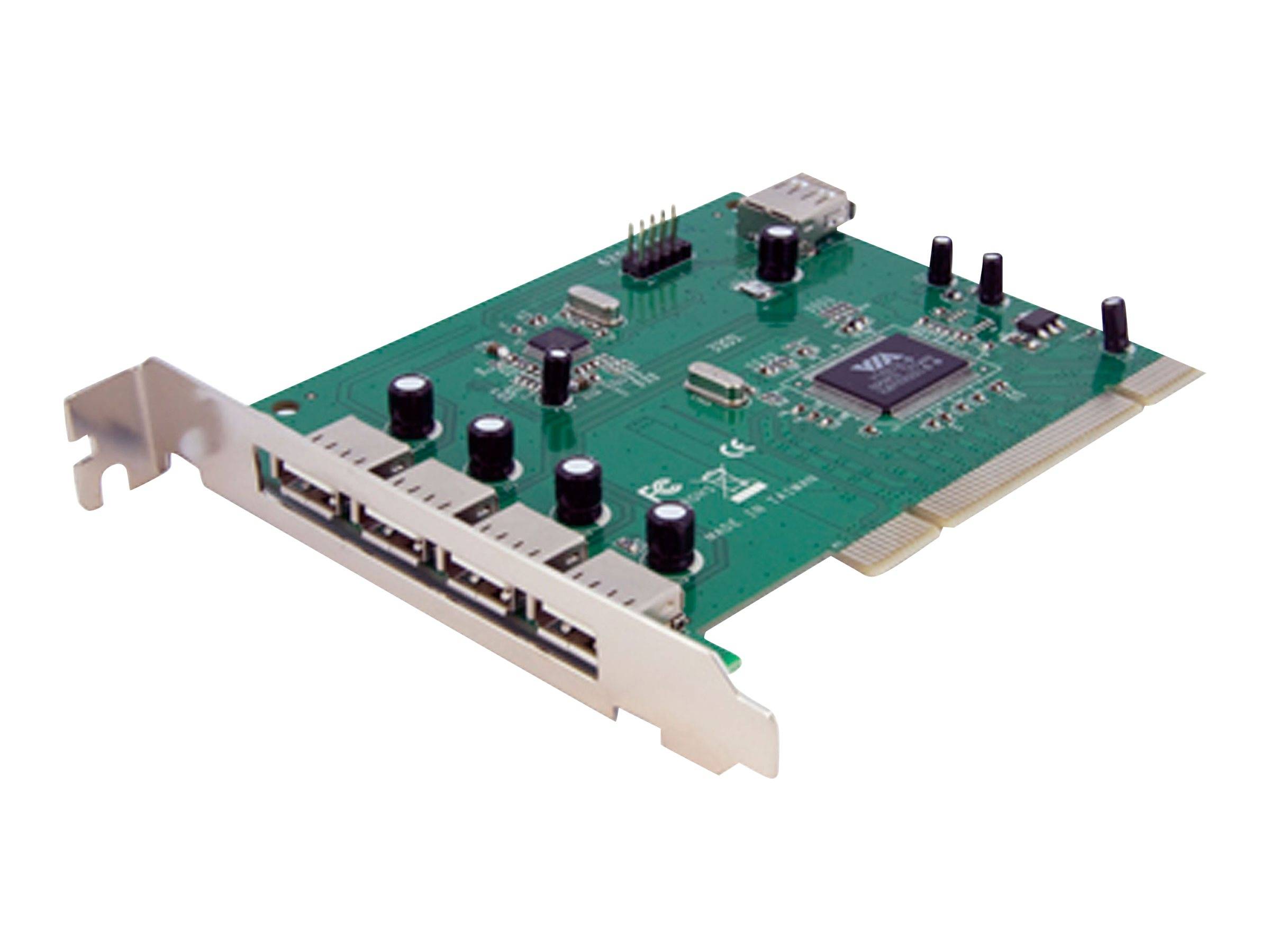 PCIe-Erweiterungskarte mit mehreren USB-Anschlüssen und einer Metallhalterung für einen Desktop-Computer