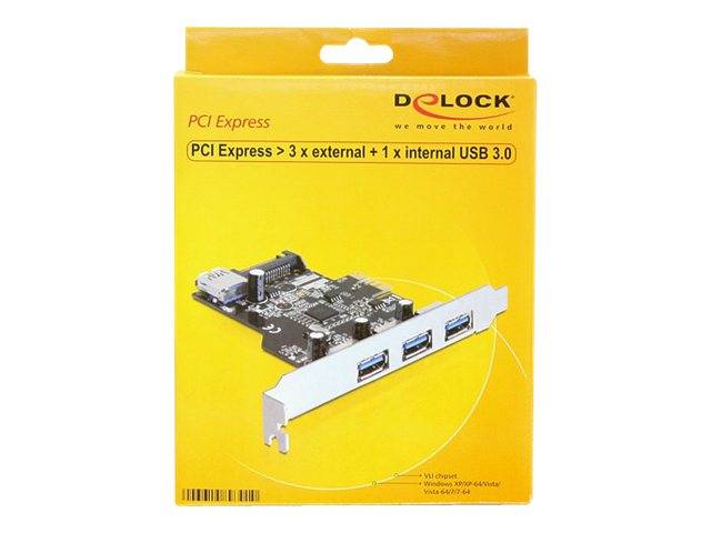 Delock PCI Express Card > 3 x external + 1 x internal USB 3.0
