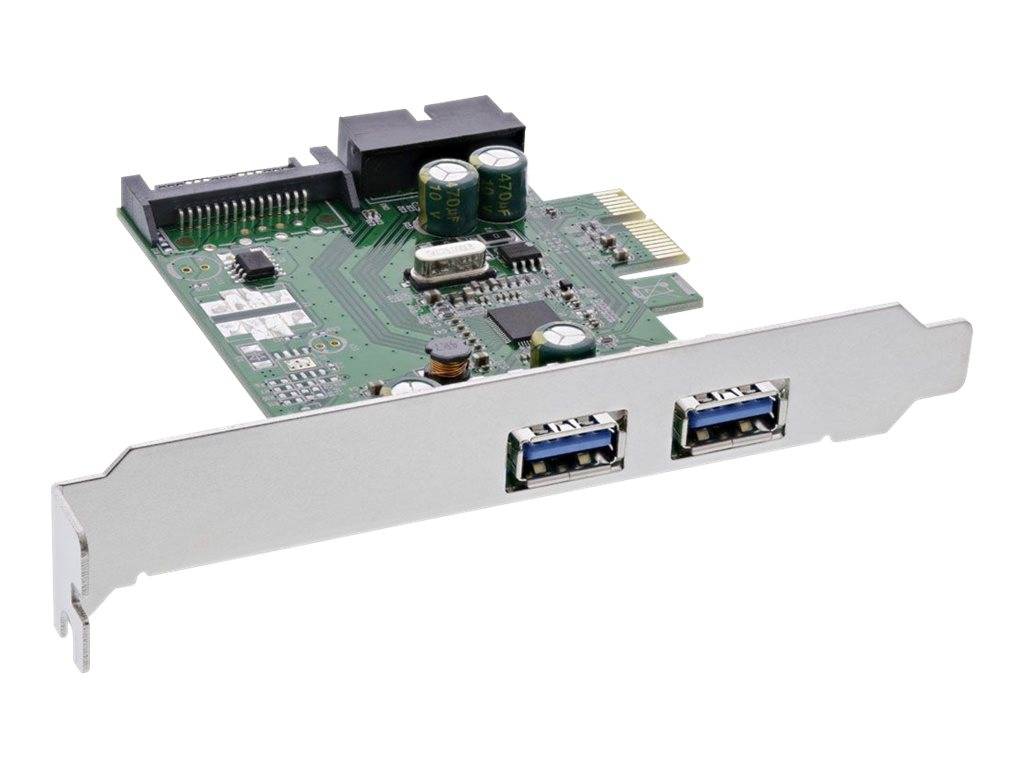 INLINE - Schnittstellenkarte - 2x+2x USB 3.0 - PCIe - mit SATA Strom + LP-Slotblech
