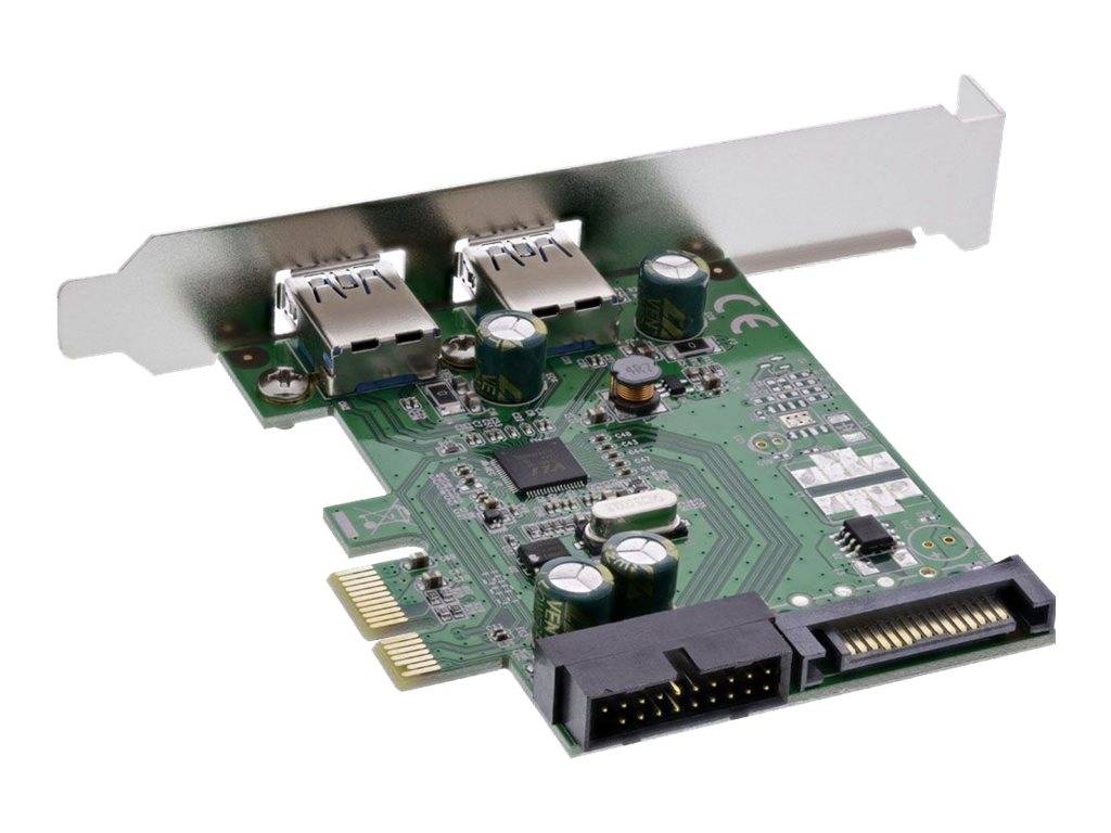 INLINE - Schnittstellenkarte - 2x+2x USB 3.0 - PCIe - mit SATA Strom + LP-Slotblech