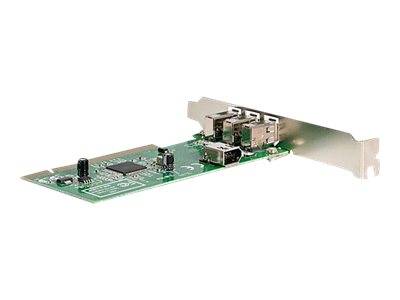 Interne PCI-Erweiterungskarte mit zwei USB-Anschlüssen auf einer grünen Leiterplatte und Metallhalterung.