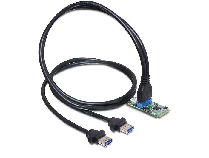 Delock MiniPCIe I/O PCIe full size 1 x 19 Pin USB 3.0 Pin Header