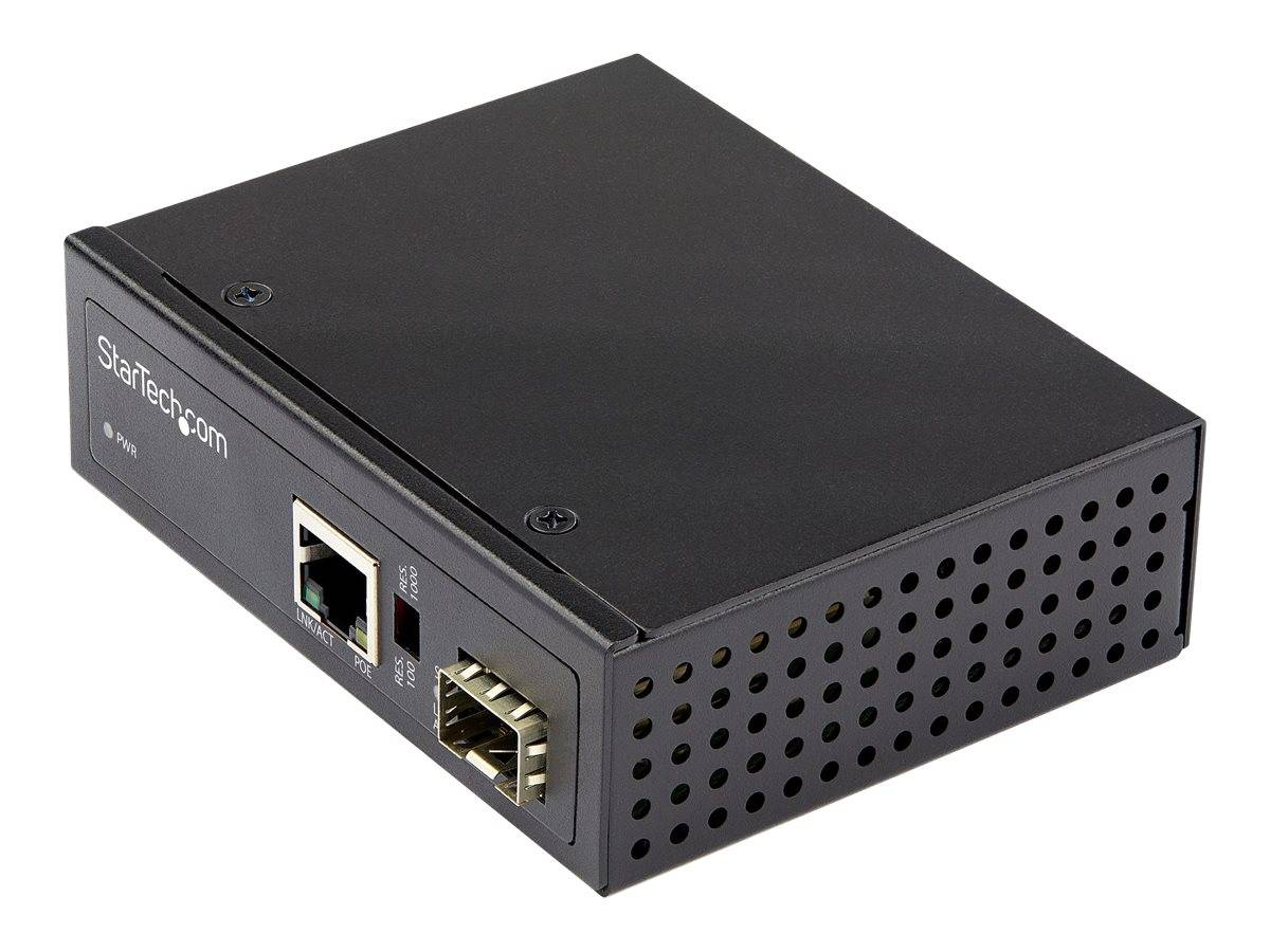 StarTech.com PoE + Industrial Media Converter 60W - Medienkonverter LWL Kupfer - Singlemode-/Multimode Glasfaser auf Kup