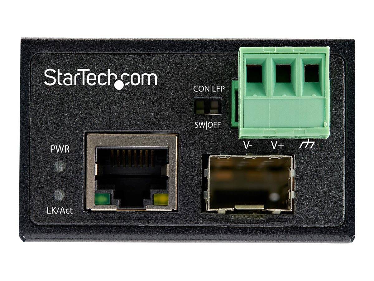 StarTech.com Industrial Media Converter - 100 Mbit/s Medienkonverter LWL Kupfer - Singlemode-/Multimode Glasfaser auf Ku