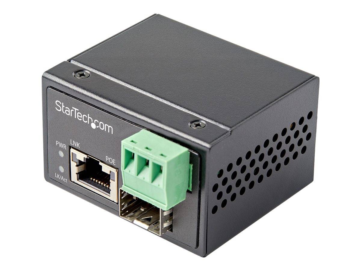 StarTech.com PoE + Industrial Media Converter 30W - Medienkonverter LWL Kupfer - Singlemode-/Multimode Glasfaser auf Kup