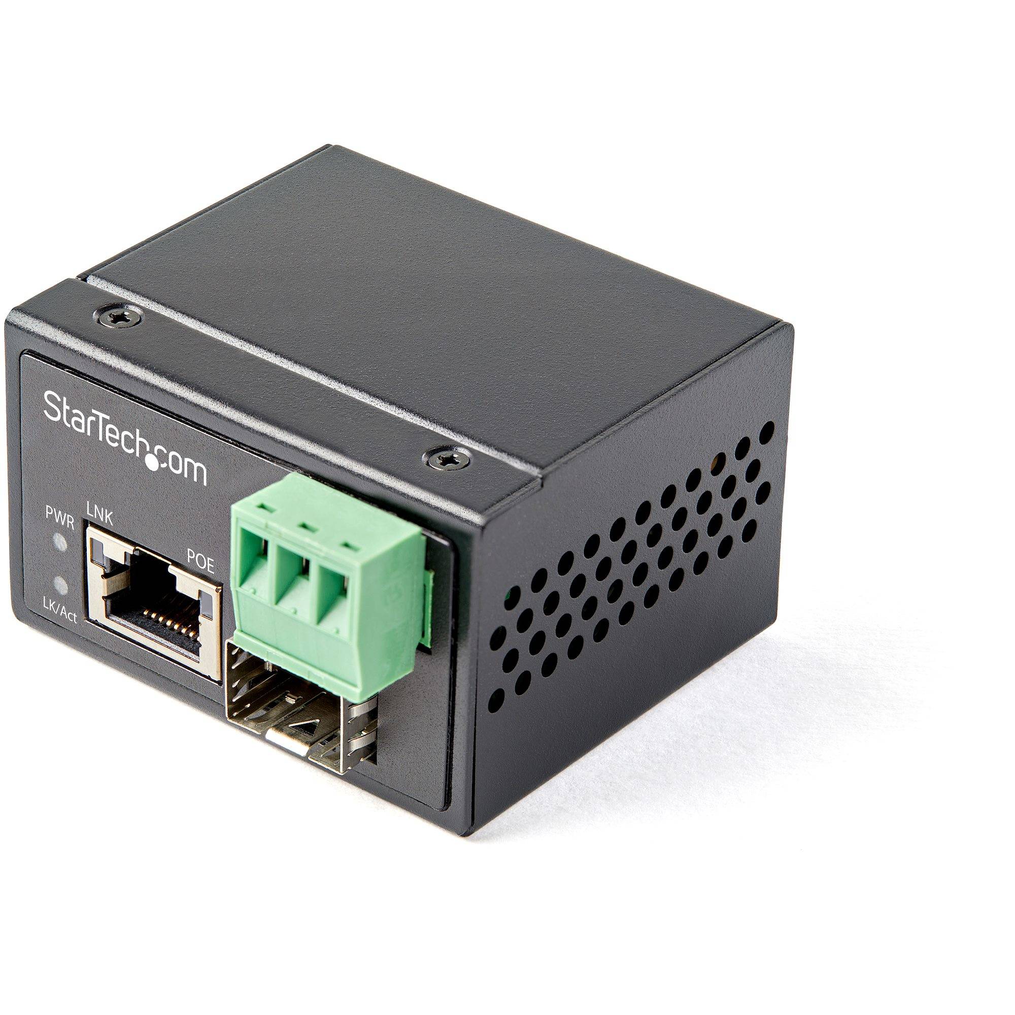 StarTech.com PoE + Industrial Media Converter 30W - Medienkonverter LWL Kupfer - Singlemode-/Multimode Glasfaser auf Kup