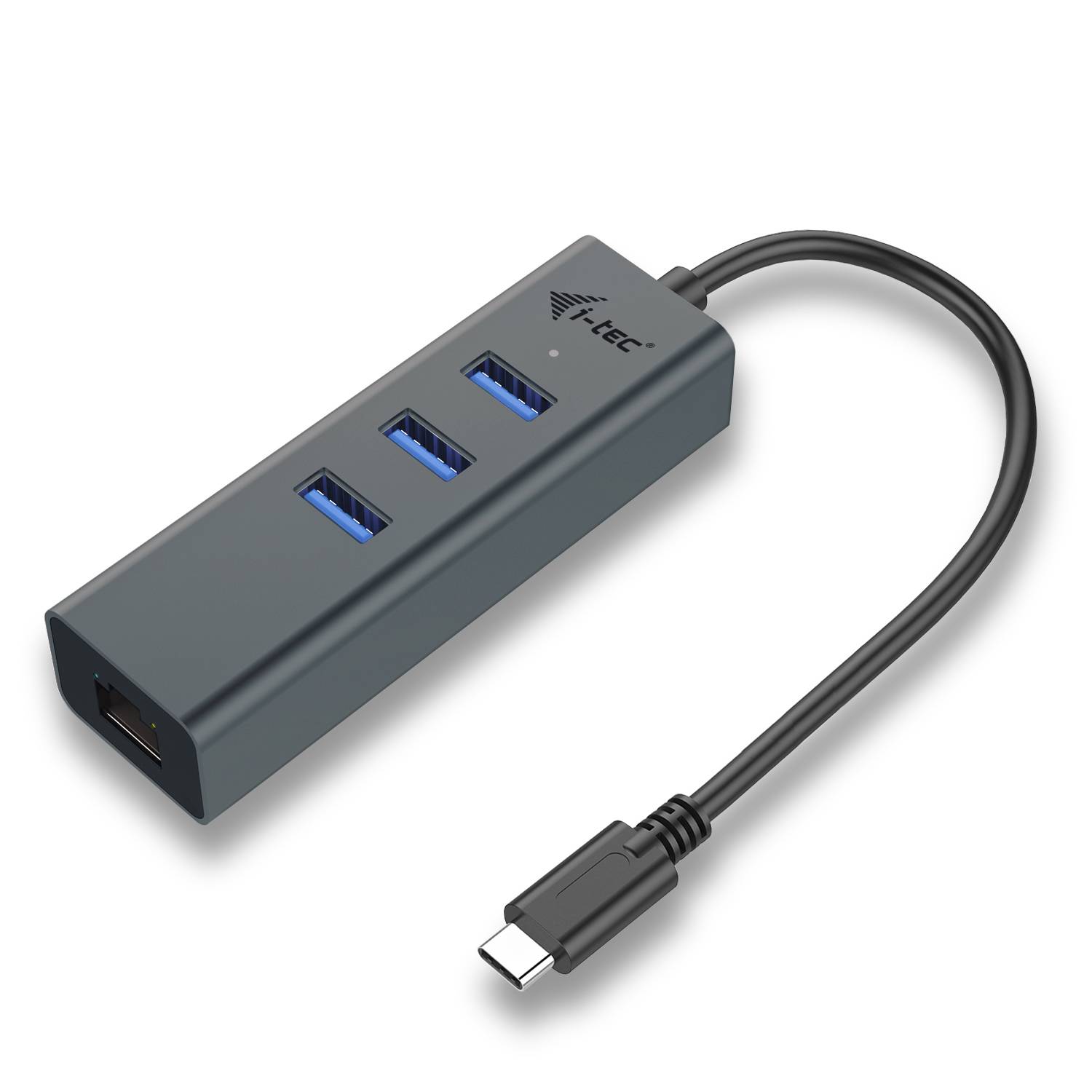 i-Tec USB-C Metal 3-Port - Hub - 3 x SuperSpeed USB 3.0 + 1 x 10/100/1000
