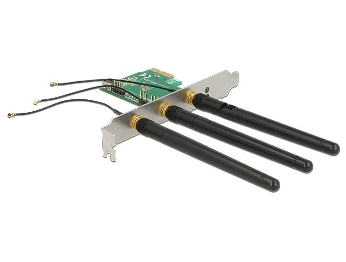 DeLOCK PCI Express Card > 1 x internal M.2 Key A Slot with 3 external Antennas