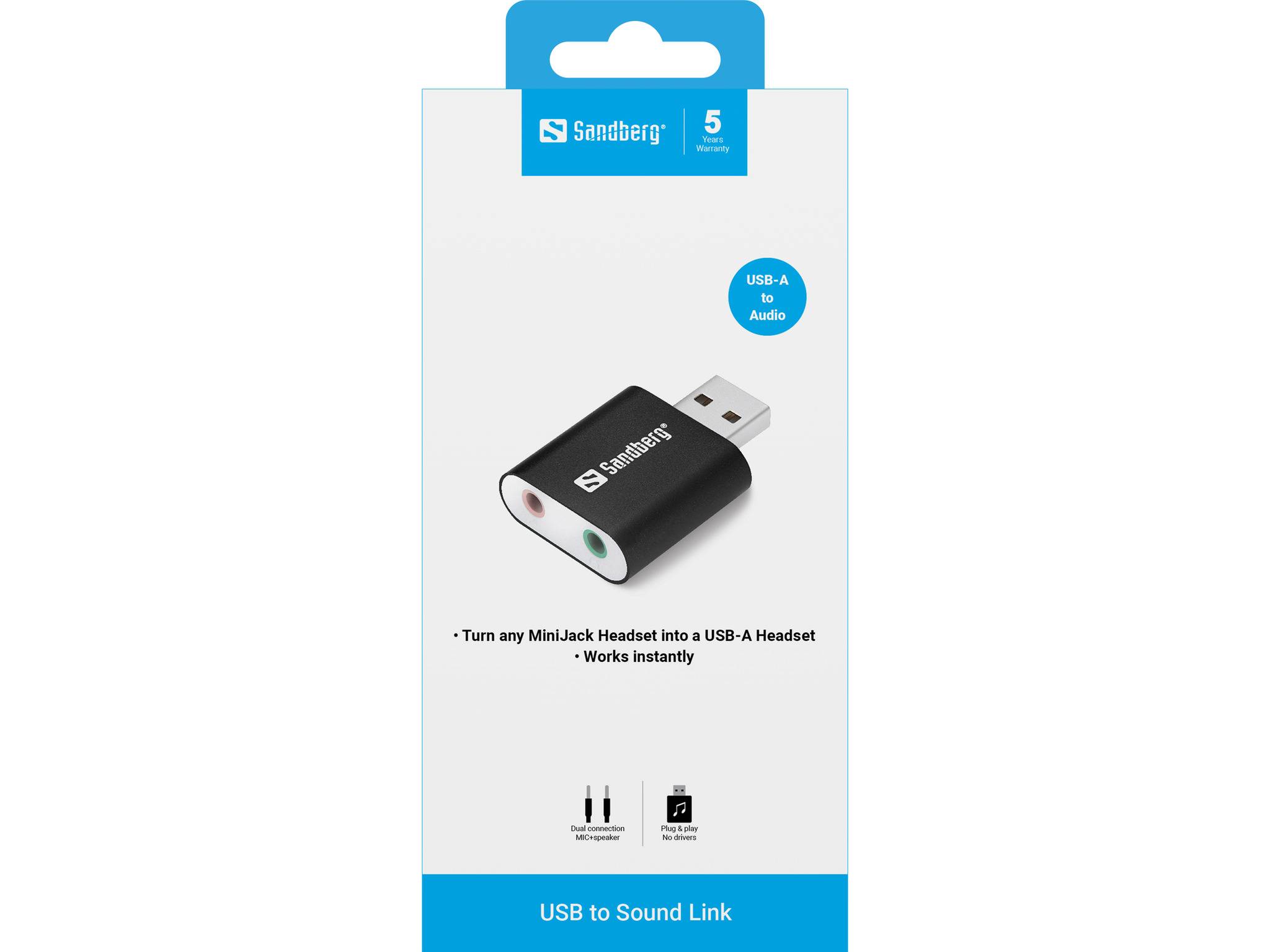 Sandberg USB to Sound Link - Soundkarte - Stereo