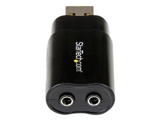 StarTech.com USB Sound Card - 3.5mm Audio Adapter - External Sound Card - Black - External Sound Card (ICUSBAUDIOB)