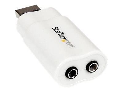 StarTech.com USB Audio Adapter - USB auf Soundkarte in weiß - Soundcard mit USB (Stecker)