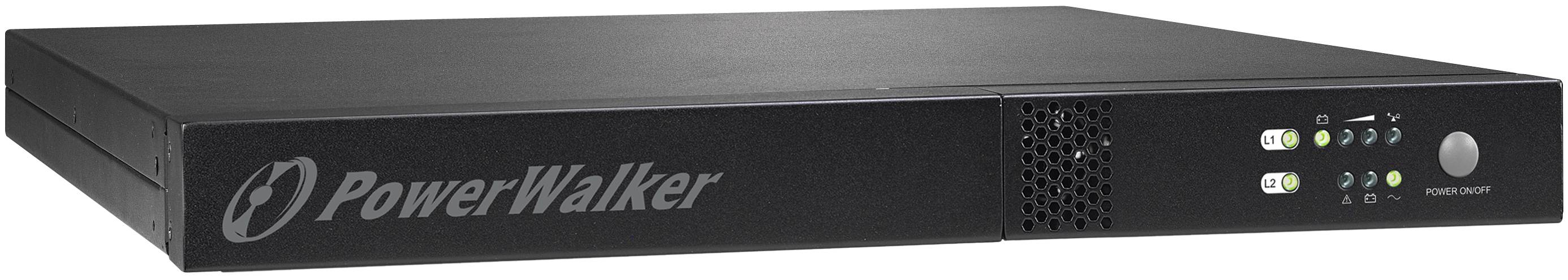 PowerWalker VFI 1000R/1U - USV (Rack - einbaufähig) - 800 Watt - 1000 VA 7 Ah - RS-232, USB - Ausgangsanschlüsse: 3 - 1U - 48.3 cm (19")