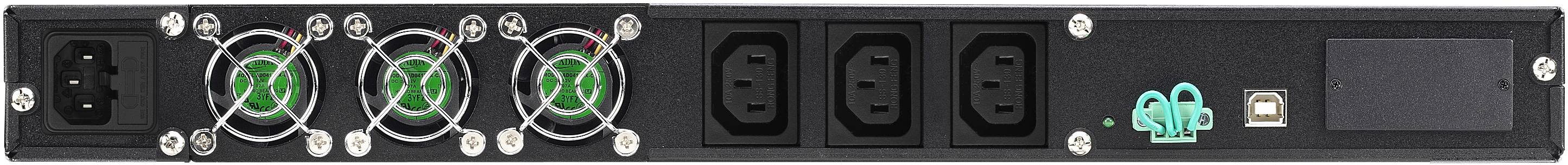 PowerWalker VFI 1000R/1U - USV (Rack - einbaufähig) - 800 Watt - 1000 VA 7 Ah - RS-232, USB - Ausgangsanschlüsse: 3 - 1U - 48.3 cm (19")