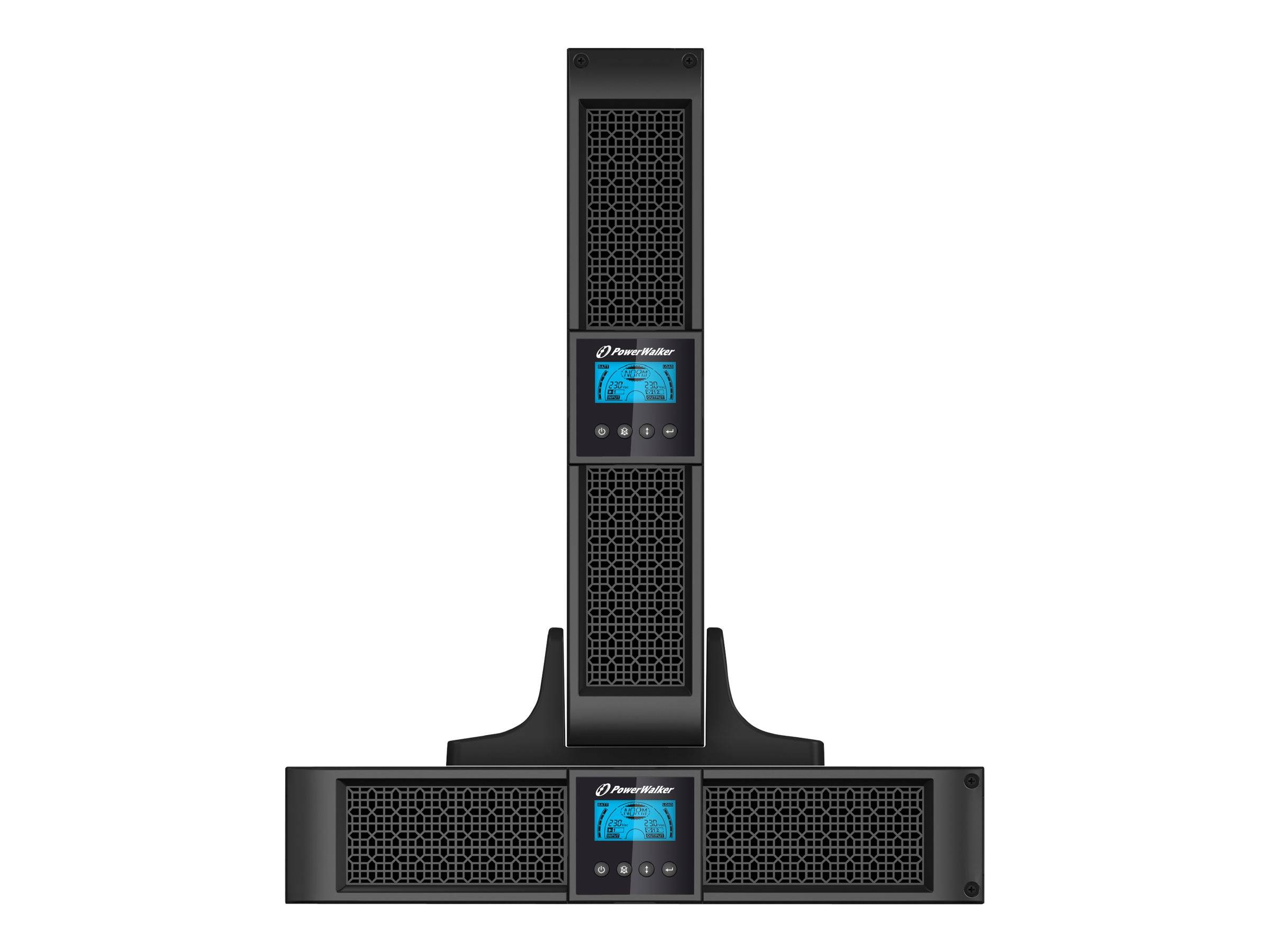 PowerWalker VI 1000RT LCD - USV - Wechselstrom 220/230/240 V - 900 Watt - 1000 VA - 7 Ah - RS-232, USB - Ausgangsanschlüsse: 8 - 2U - 48.3 cm (19")