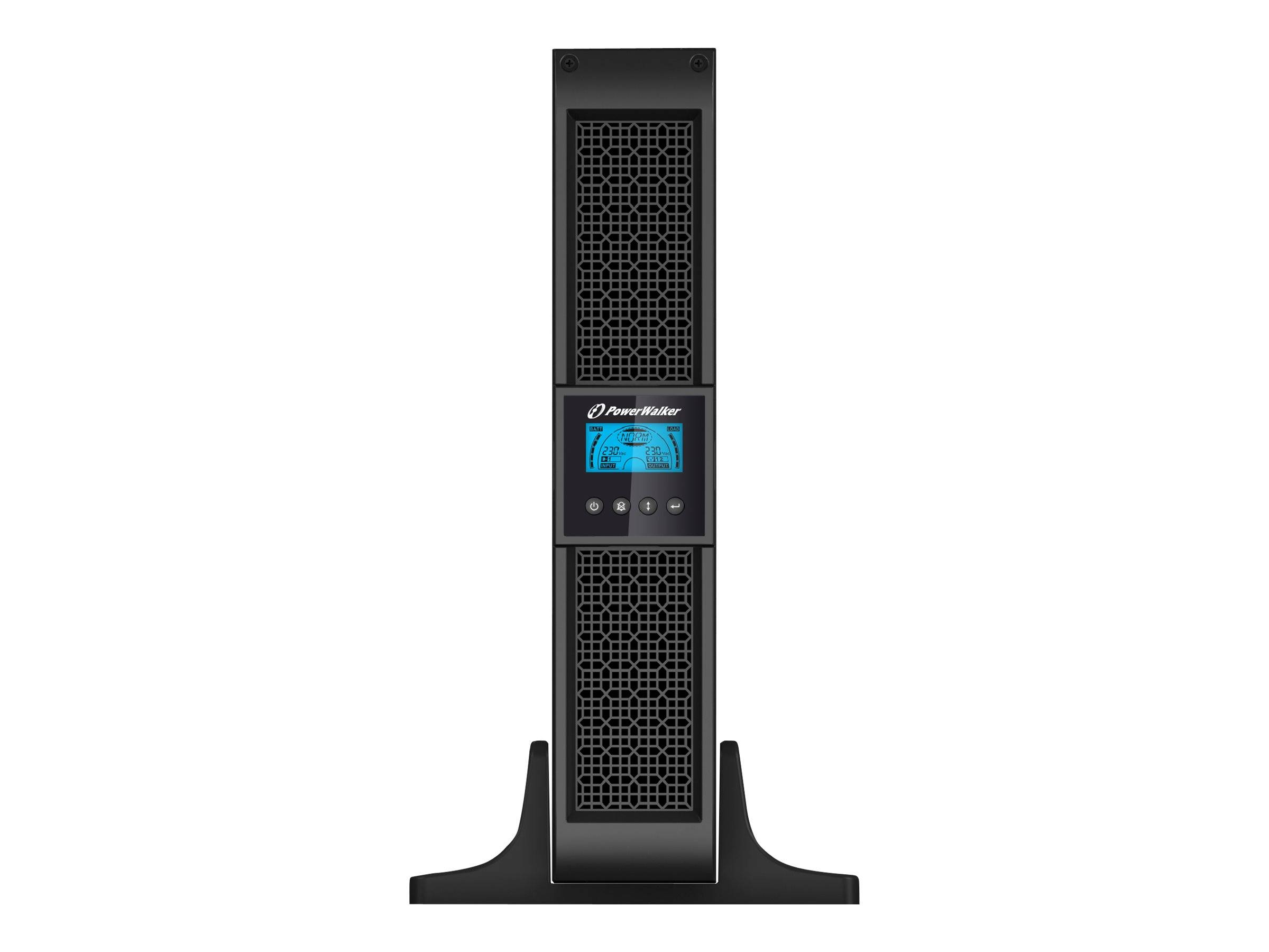 PowerWalker VI 1000RT LCD - USV - Wechselstrom 220/230/240 V - 900 Watt - 1000 VA - 7 Ah - RS-232, USB - Ausgangsanschlüsse: 8 - 2U - 48.3 cm (19")