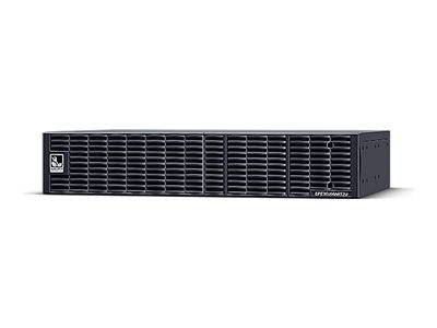 Schwarzer Rack-Montage-Server/Speichergerät mit Belüftungsgitter an der Vorderseite und Logo, dargestellt auf weißem Hintergrund.