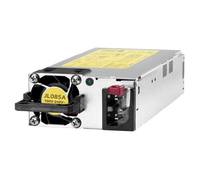Metallisches Computer-Netzteil mit integriertem Kühlventilator und Stromsteckern, dargestellt auf weißem Hintergrund.