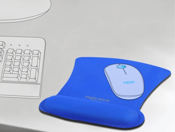 Delock Ergonomic - Mauspad mit Handgelenkpolsterkissen
