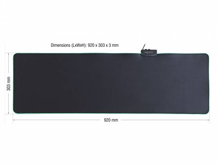 DeLOCK - Beleuchtetes Mousepad - Schwarz