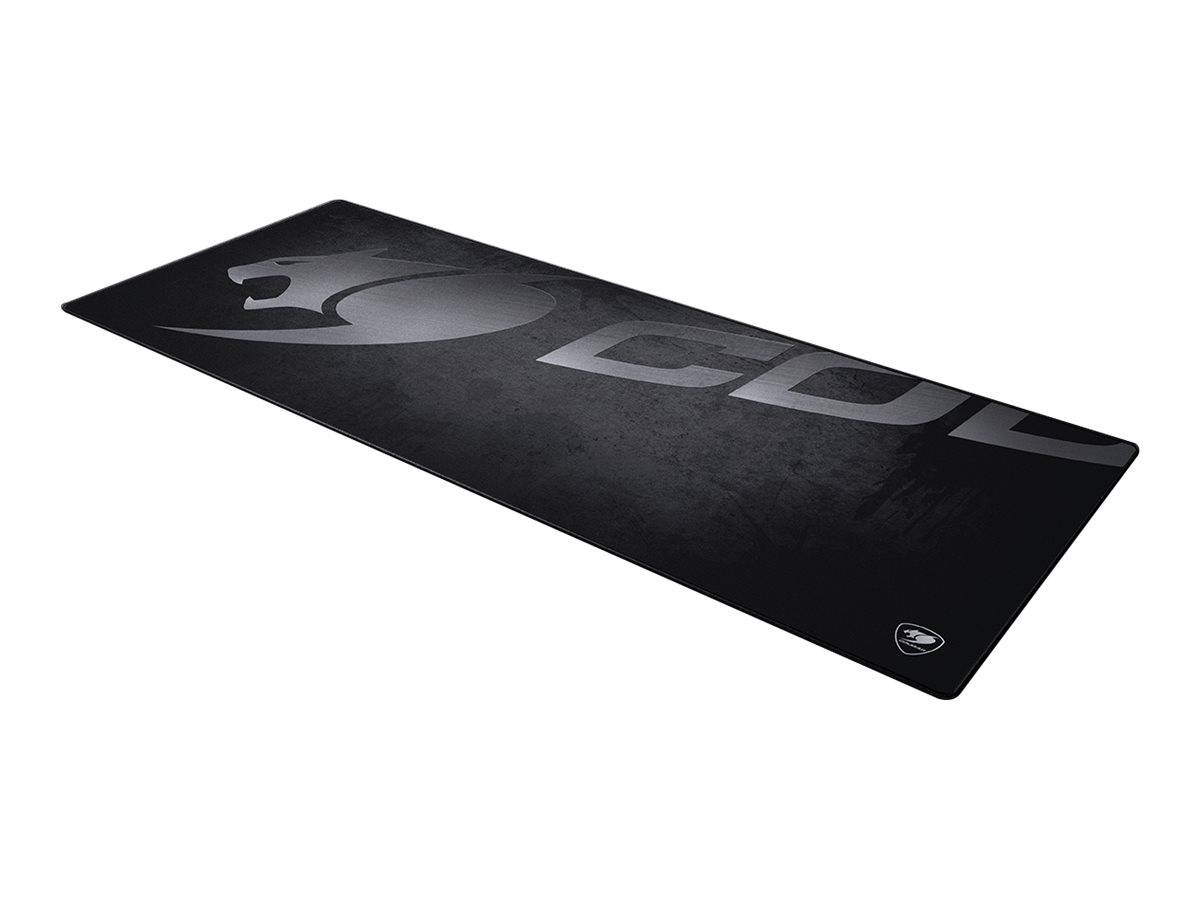 Ein schwarzes Gaming-Mousepad mit einem großen grauen Cougar-Logo und der Beschriftung „CGD