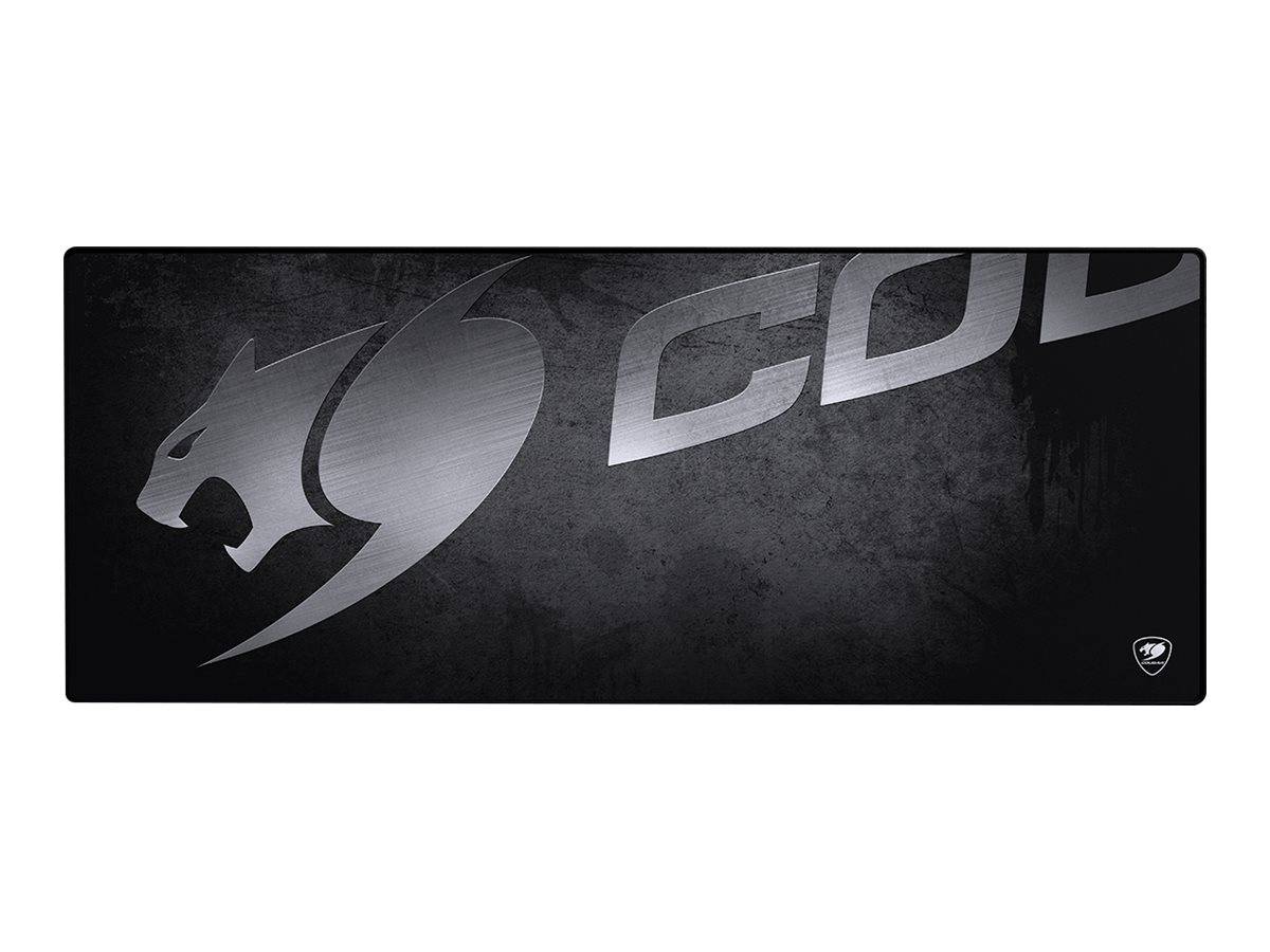 Schwarze rechteckige Mousepad mit grauem Cougar-Logo und 