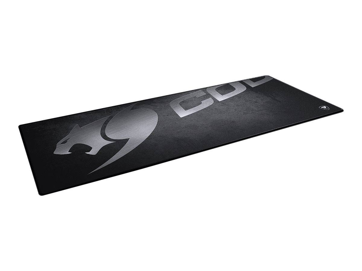 Schwarzes Gaming-Mousepad mit großem stylisiertem Logo und der Aufschrift 