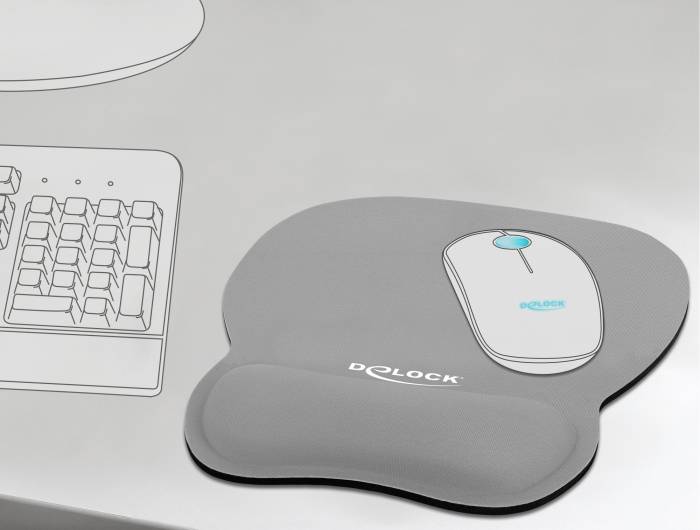 Delock Ergonomic - Mauspad mit Handgelenkpolsterkissen