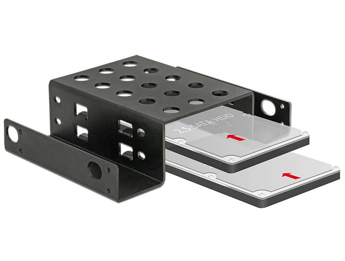 DeLOCK - Laufwerksschachtadapter - 5,25" bis 2 x 2,5" (13,3 cm bis 2 x 6,4 cm)