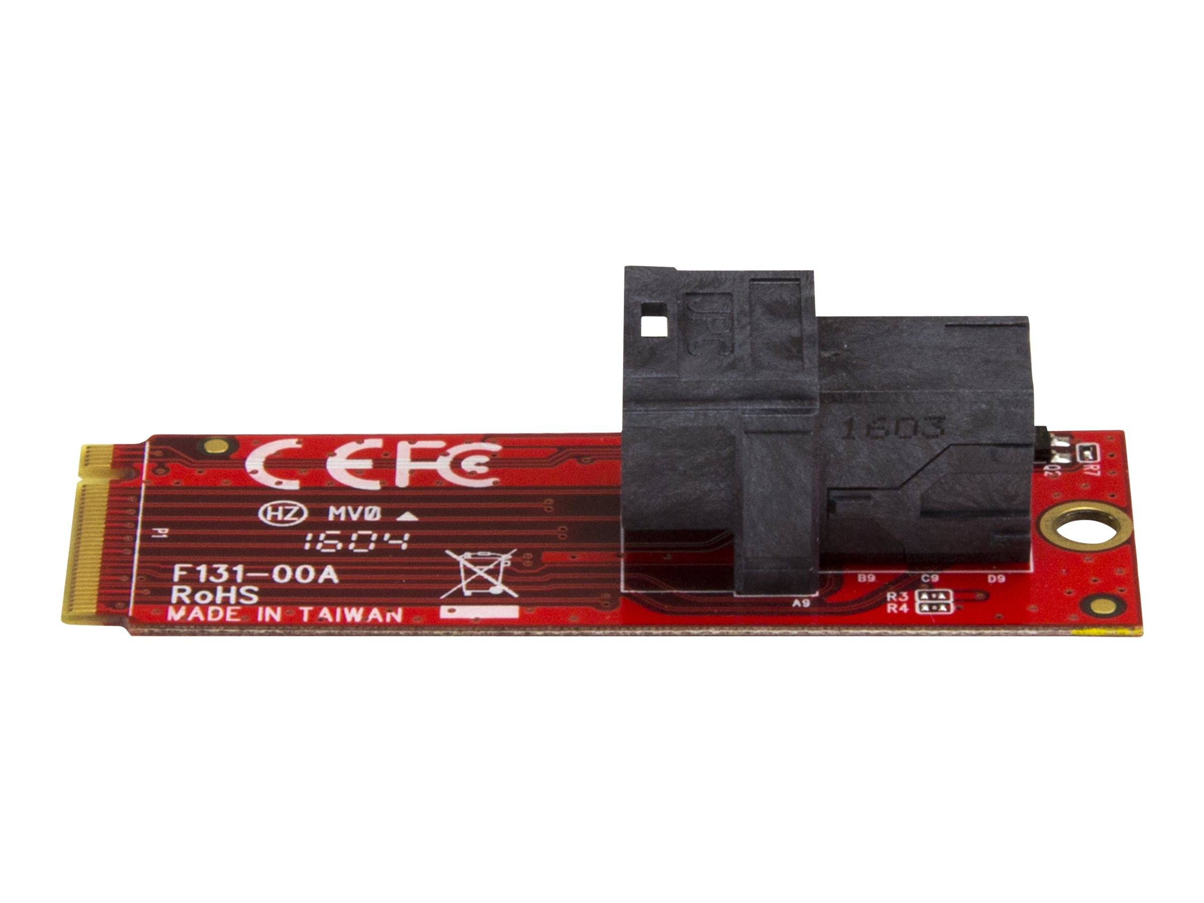 StarTech.com U.2 (SFF-8643) auf M.2 PCI Express 3.0 x4 Adapterkarte für 2,5"" U.2 NVMe SSD - Schnittstellenadapter