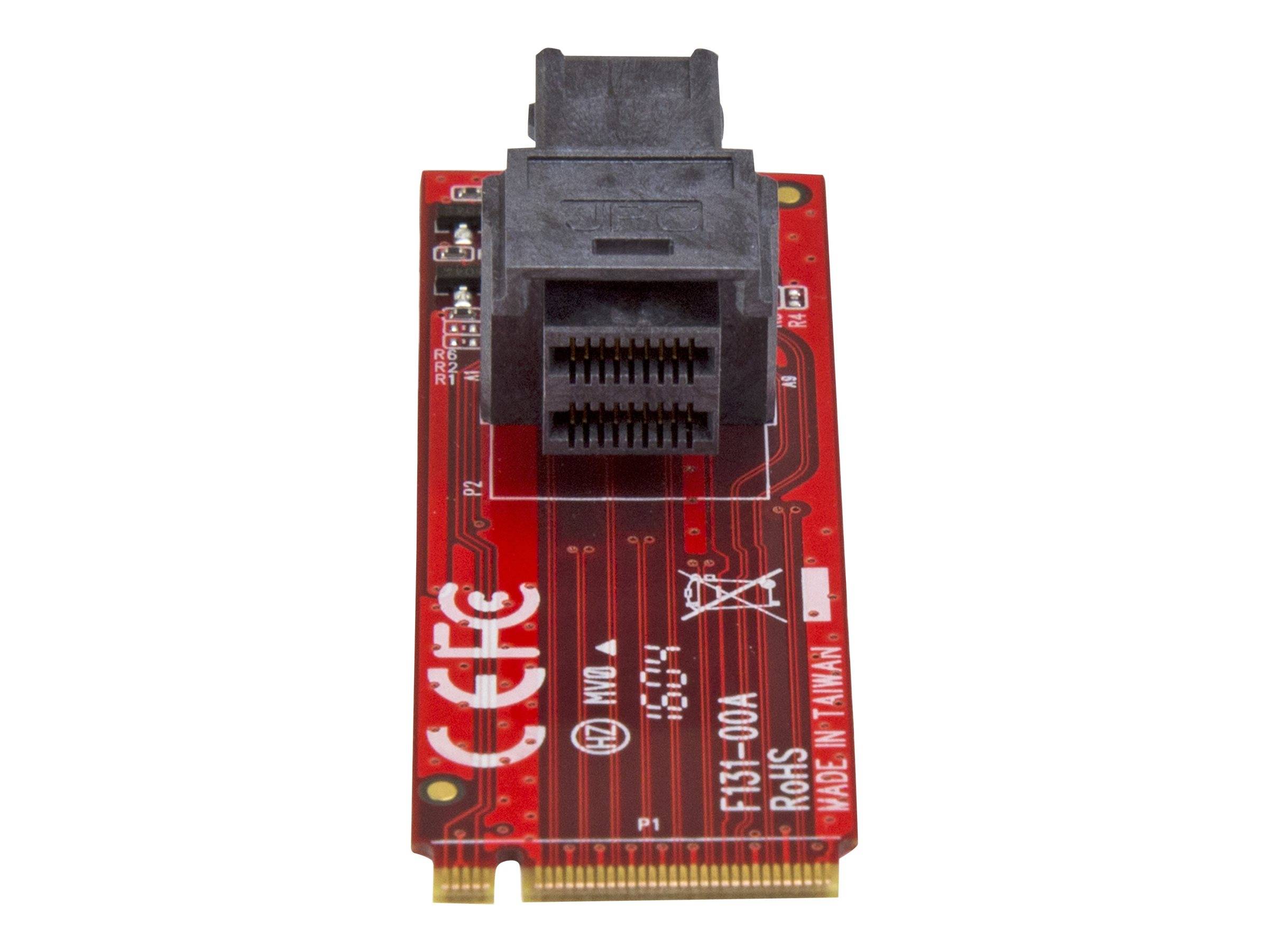 StarTech.com U.2 (SFF-8643) auf M.2 PCI Express 3.0 x4 Adapterkarte für 2,5"" U.2 NVMe SSD - Schnittstellenadapter