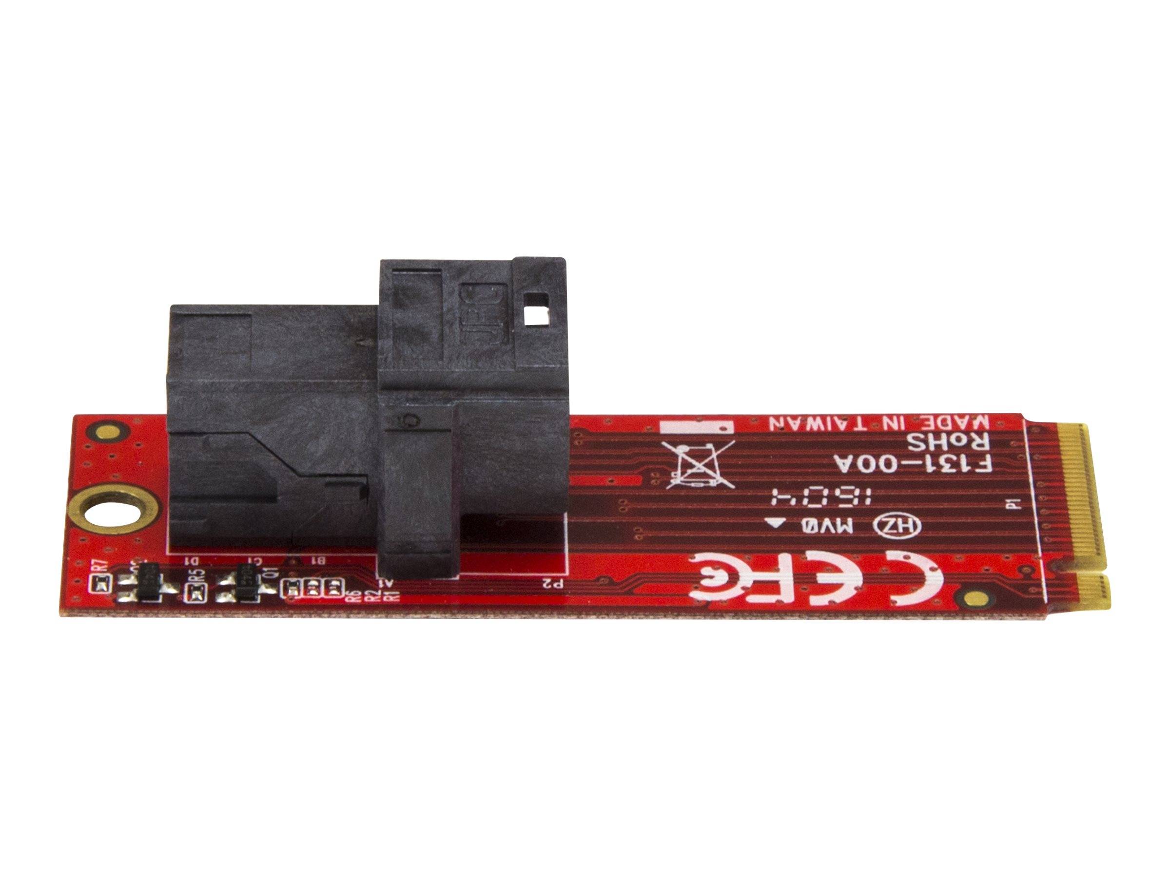StarTech.com U.2 (SFF-8643) auf M.2 PCI Express 3.0 x4 Adapterkarte für 2,5"" U.2 NVMe SSD - Schnittstellenadapter