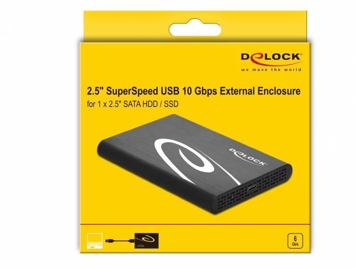 Delock 2.5"" External Enclosure SATA HDD / SSD > USB 3.0 - Speichergehäuse - 2.5"" (6.4 cm)