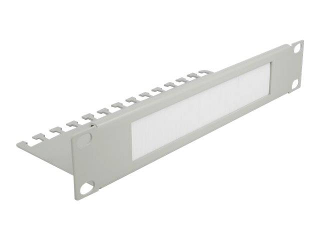 DeLOCK Cable Management Brush Strip with Cable Support Plate - Kabelführungspanel mit Bürste - Grau - 1U - 25.4 cm (10")